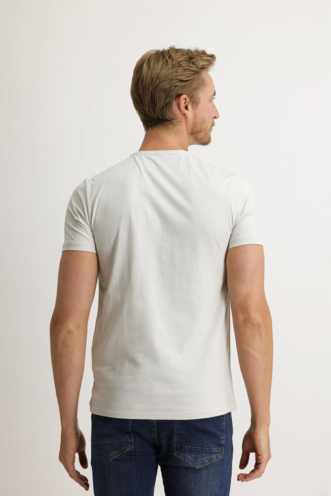 Taş V Yaka Slim Fit Dar Kesim Pamuk Tişört