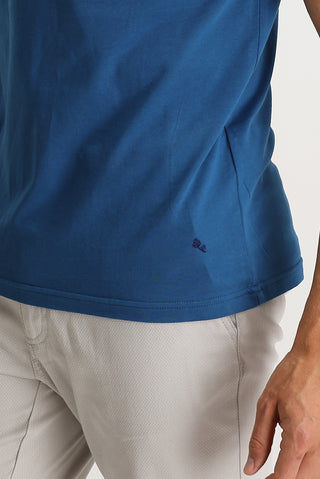  Koyu Petrol V Yaka Slim Fit Dar Kesim Pamuk Tişört