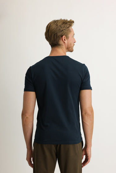 Petrol Yeşili V Yaka Slim Fit Dar Kesim Tişört