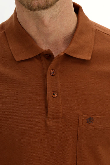 Taba Cepli Polo Yaka Regular Fit Pamuk Tişört