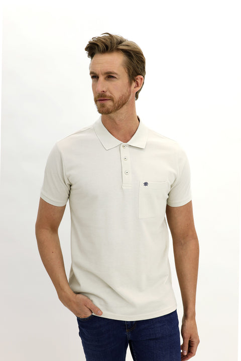 Taş Cepli Polo Yaka Regular Fit Pamuk Tişört