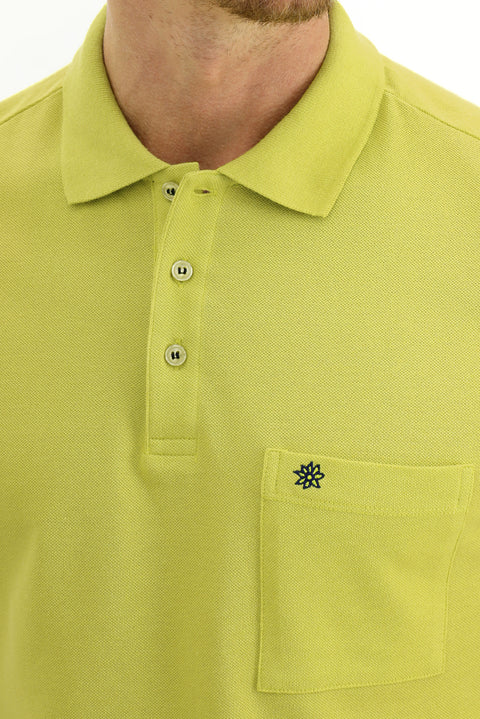 Lime Cepli Polo Yaka Regular Fit Nakışlı Pamuk Tişört