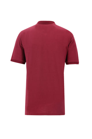  Şarap Bordo Cepli Polo Yaka Regular Fit Nakışlı Pamuk Tişört