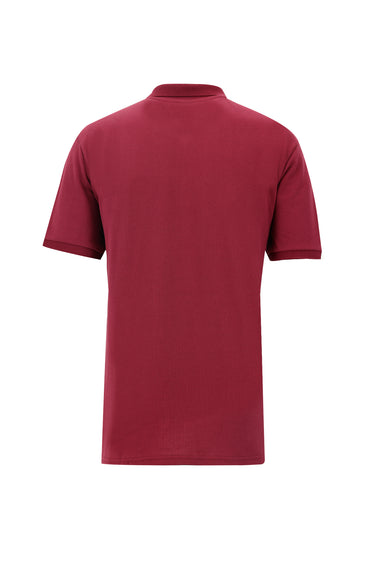 Şarap Bordo Cepli Polo Yaka Regular Fit Nakışlı Pamuk Tişört