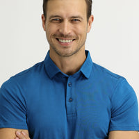 Orta Petrol Polo Yaka Regular Fit Pamuk Tişört