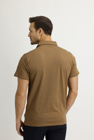 Tarçın  Polo Yaka Regular Fit Pamuk Tişört