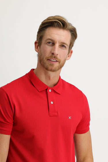  Bayrak Kırmızı Polo Yaka Regular Fit Nakışlı Pamuk Tişört