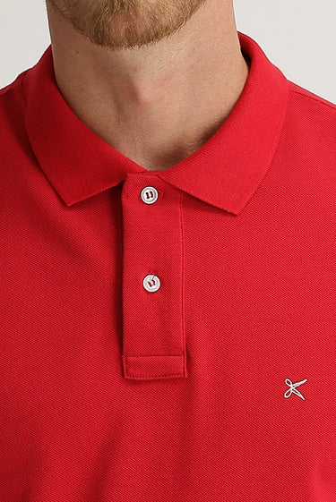  Bayrak Kırmızı Polo Yaka Regular Fit Nakışlı Pamuk Tişört