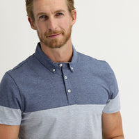 Orta Gri Polo Yaka Regular Fit Desenli Tişört