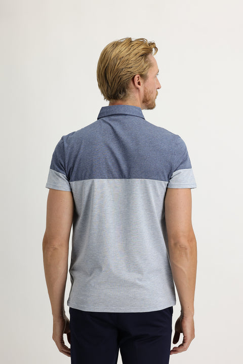 Orta Gri Polo Yaka Regular Fit Desenli Tişört