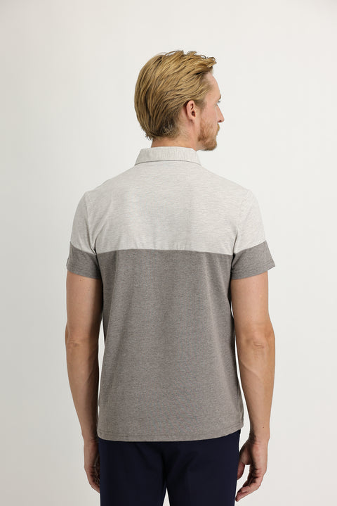 Koyu Kahve Polo Yaka Regular Fit Desenli Tişört