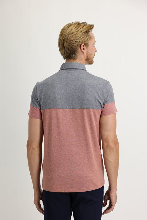 Açık Bordo Polo Yaka Regular Fit Desenli Tişört