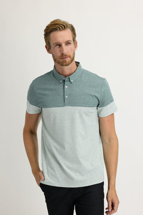 Çağla Yeşili Polo Yaka Regular Fit Desenli Pamuklu Tişört