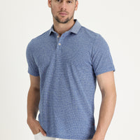 Açık Lacivert Polo Yaka Regular Fit Desenli Pamuk Tişört