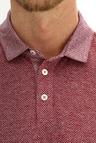  Açık Bordo Polo Yaka Regular Fit Desenli Pamuk Tişört