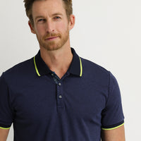 Orta Lacivert Polo Yaka Regular Fit Tişört
