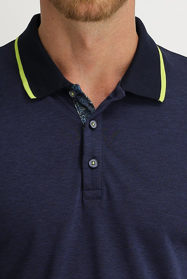 Orta Lacivert Polo Yaka Regular Fit Tişört