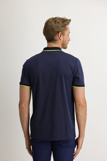 Orta Lacivert Polo Yaka Regular Fit Tişört