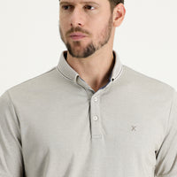 Orta Bej Polo Yaka Regular Fit Nakışlı Tişört
