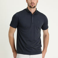 Orta Haki Polo Yaka Regular Fit Nakışlı Tişört