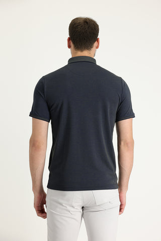  Orta Haki Polo Yaka Regular Fit Nakışlı Tişört