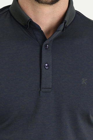  Orta Haki Polo Yaka Regular Fit Nakışlı Tişört
