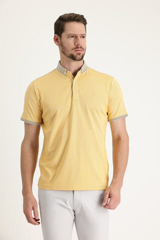  Hardal Polo Yaka Regular Fit Nakışlı Tişört