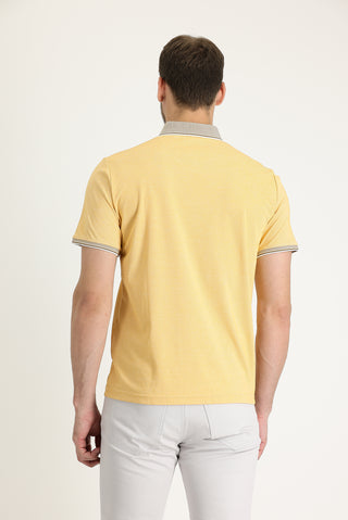  Hardal Polo Yaka Regular Fit Nakışlı Tişört