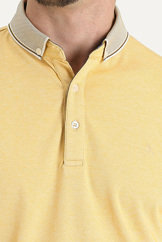  Hardal Polo Yaka Regular Fit Nakışlı Tişört
