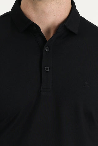  Siyah Polo Yaka Regular Fit Tişört