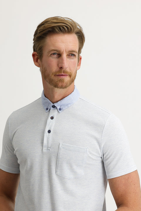 Uçuk Mavi Polo Yaka Regular Fit Tişört