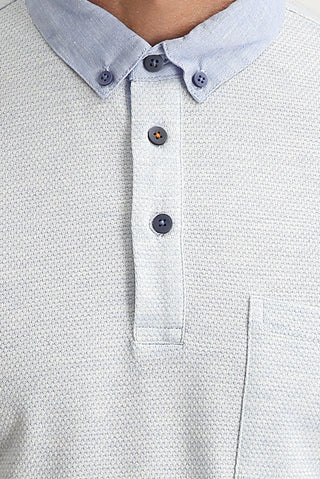  Uçuk Mavi Polo Yaka Regular Fit Tişört