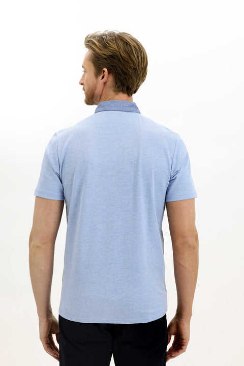 Blue Polo Collar Regular Fit T-shirt