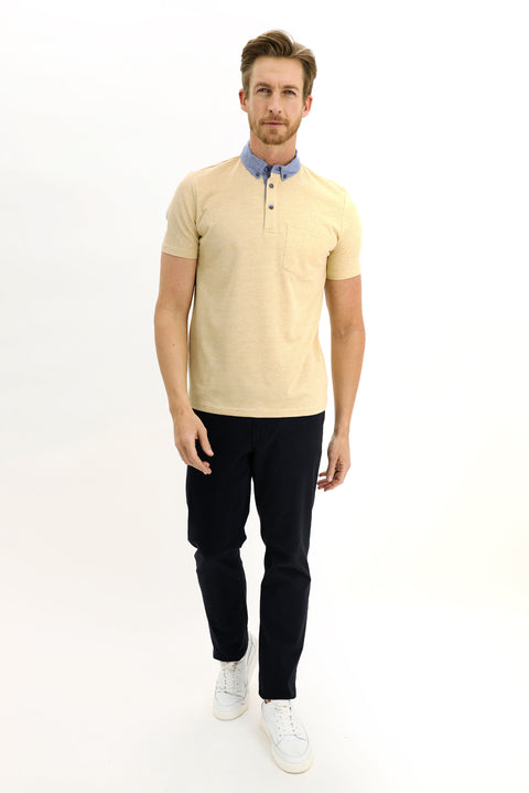 Koyu Sarı Polo Yaka Regular Fit Tişört