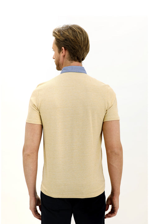 Koyu Sarı Polo Yaka Regular Fit Tişört