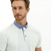 Çağla Yeşili Polo Yaka Regular Fit Tişört