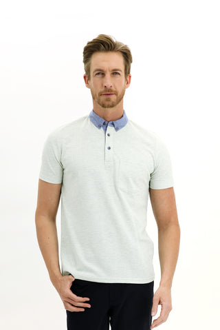  Çağla Yeşili Polo Yaka Regular Fit Tişört