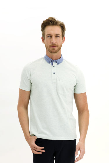 Çağla Yeşili Polo Yaka Regular Fit Tişört