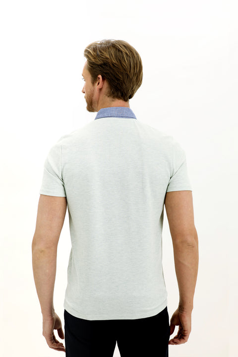 Çağla Yeşili Polo Yaka Regular Fit Tişört