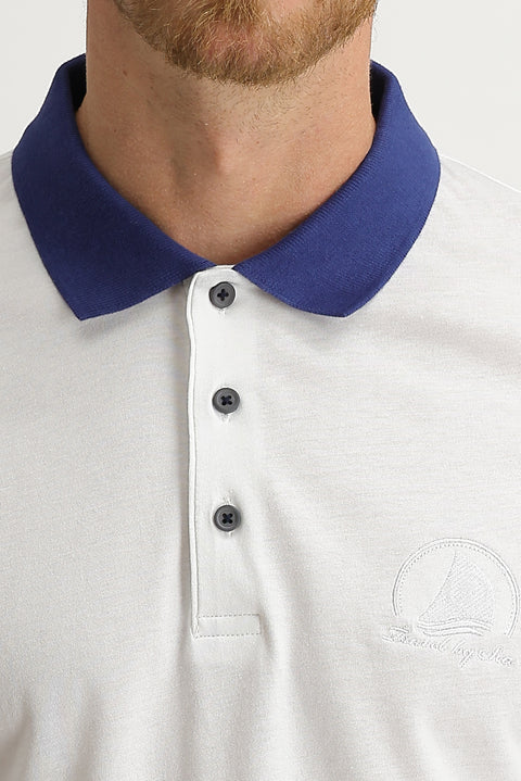Beyaz Polo Yaka Slim Fit Dar Kesim Tişört