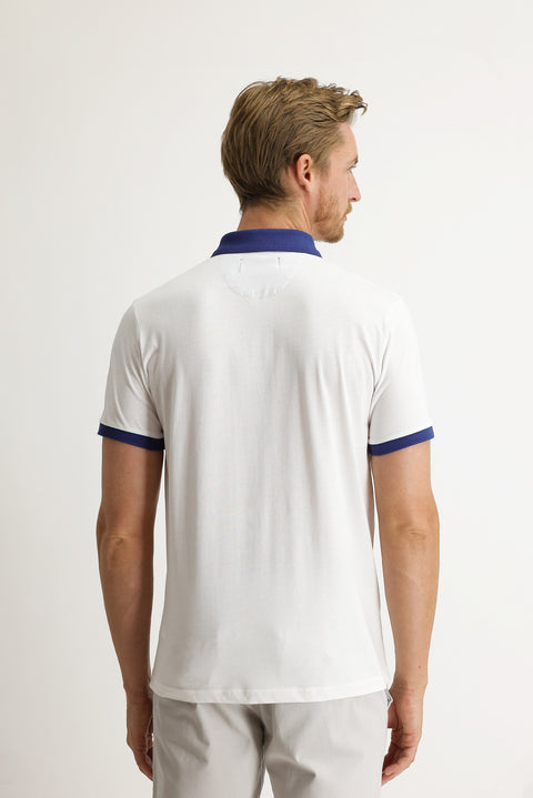 Beyaz Polo Yaka Slim Fit Dar Kesim Tişört