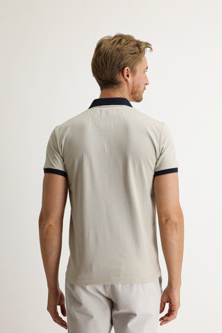  Ekru Polo Yaka Slim Fit Dar Kesim Desenli Tişört