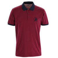Koyu Bordo Polo Yaka Slim Fit Dar Kesim Desenli Tişört