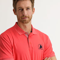 Nar Çiçeği Polo Yaka Slim Fit Dar Kesim Desenli Tişört