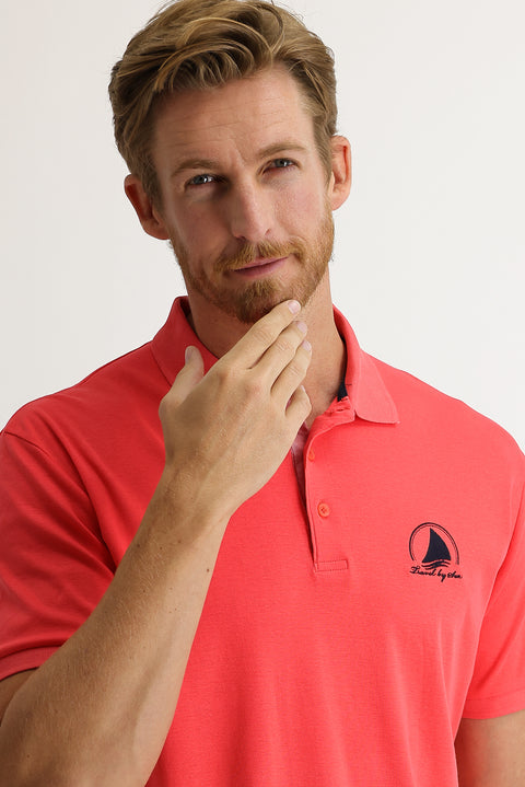 Nar Çiçeği Polo Yaka Slim Fit Dar Kesim Tişört