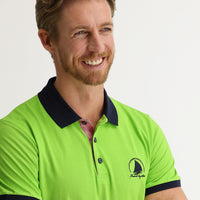 Fıstık Yeşili Polo Yaka Slim Fit Dar Kesim Desenli Tişört