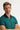 Koyu Yeşil Polo Yaka Slim Fit Dar Kesim Desenli Tişört