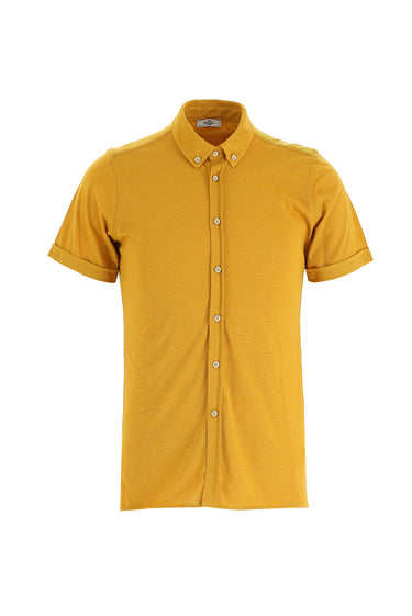 Hardal Polo Yaka Slim Fit Dar Kesim Gömlek Tişört