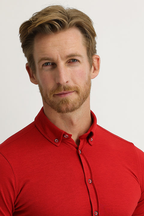 Koyu Kırmızı Polo Yaka Gömlek Tişört