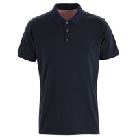 Siyah Polo Yaka Slim Fit Dar Kesim Desenli Pamuk Tişört